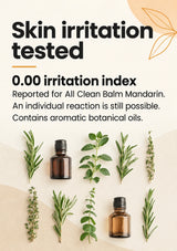 Mandarin skin irritation assessment reported an index of 0.00; individual reactions remain possible.