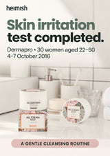 HEIMISH skin irritation test completed by Dermapro with 30 women aged 22–50, 4–7 October 2016.