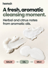 HEIMISH balm, oil and milk textures with herbal and citrus aroma.