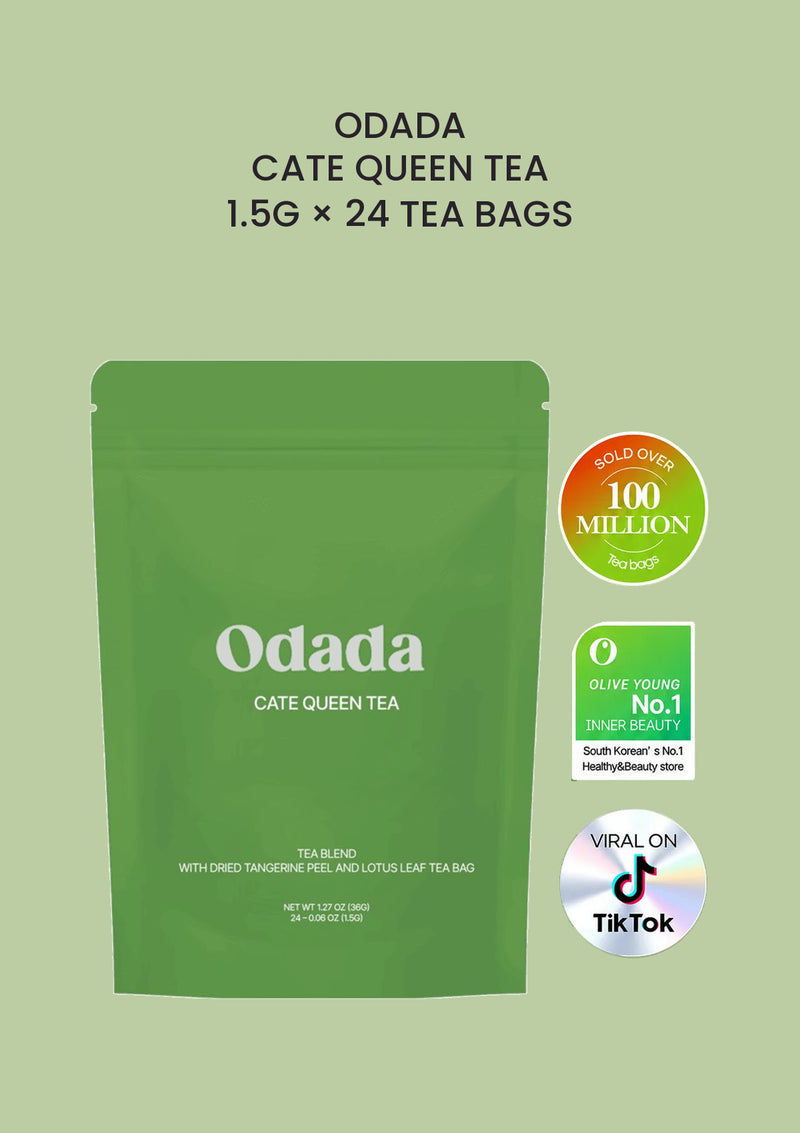 ODADA Cate Queen Tea, 1.5g × 24 tea bags, with the three original brand achievement logos