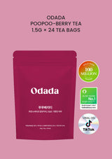 ODADA Poopoo-Berry Tea, 1.5g × 24 tea bags, with the three original brand achievement logos