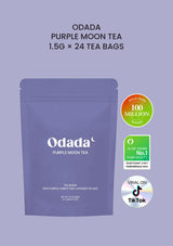 ODADA Purple Moon Tea, 1.5g × 24 tea bags, with the three original brand achievement logos