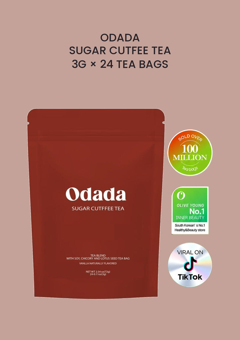 ODADA Sugar Cutfee Tea, 3g × 24 tea bags, with the three original brand achievement logos