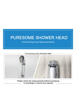 Puresome shower head hose connection measurements