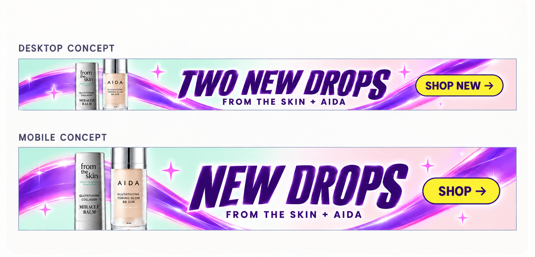 Two new drops — FROM THE SKIN + AIDA. Shop new.
