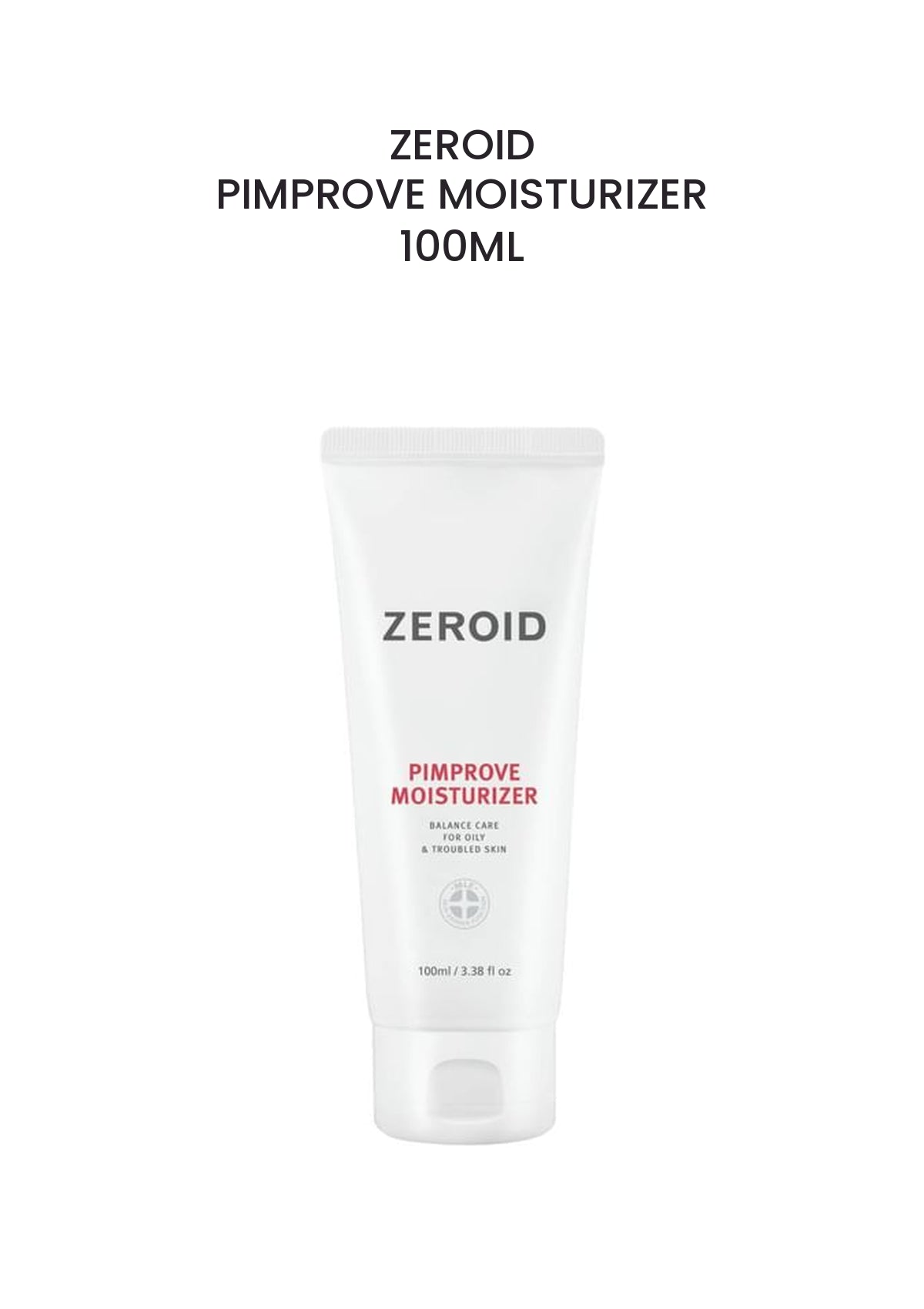 ZEROID Pimprove Moisturizer 100ml — authentic product pack with the locked COCOMO header