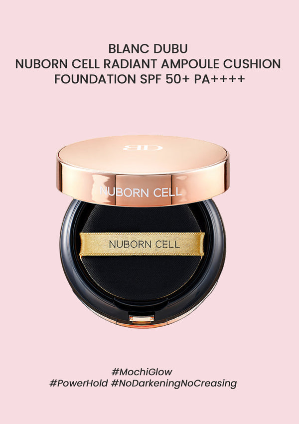 [BLANC DUBU] Nuborn Cell Radiant Ampoule Cushion Foundation  SPF 50+ PA++++  #21 Rosy Ivory | #23 Vanilla Beige 15g