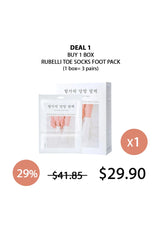 Rubelli Toe Socks Foot Pack packaging with promotional text on a white background