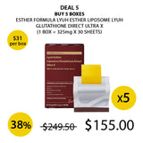 [ESTHER FORMULA] Lyuh Esther Liposome Glutathione Direct Ultra X (1 Box = 325mg x 30sheets)