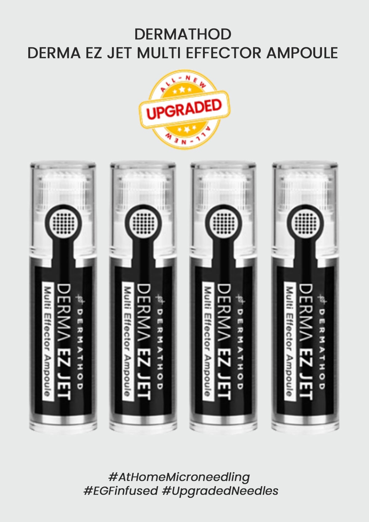 A box of Dermathod Derma EZ Jet Multi Effector Ampoule with four ampoules, each labeled with the product name and branding.