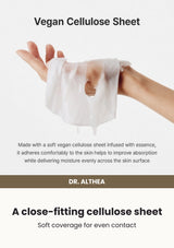Dr. Althea 345 Relief Cream Mask — A close-fitting cellulose sheet. Soft coverage for even contact