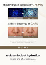 Dr. Althea 345 Relief Cream Mask — A closer look at hydration. Before-and-after test images
