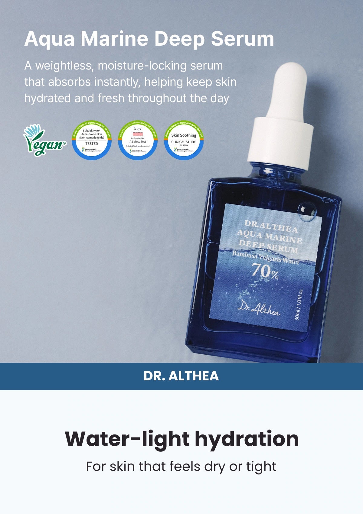 Dr. Althea Aqua Marine Deep Serum 30ml — Water-light hydration. For skin that feels dry or tight