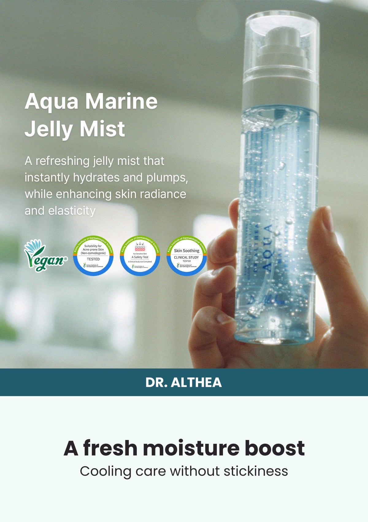 Dr. Althea Aqua Marine Jelly Mist — A fresh moisture boost. Cooling care without stickiness