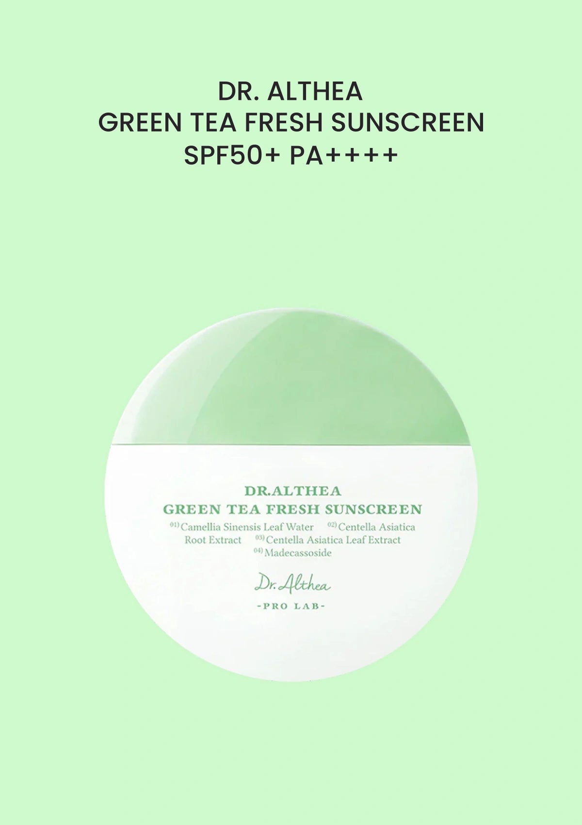 Dr. Althea Green Tea Fresh Sunscreen Spf50+ Pa++++ — authentic product packaging
