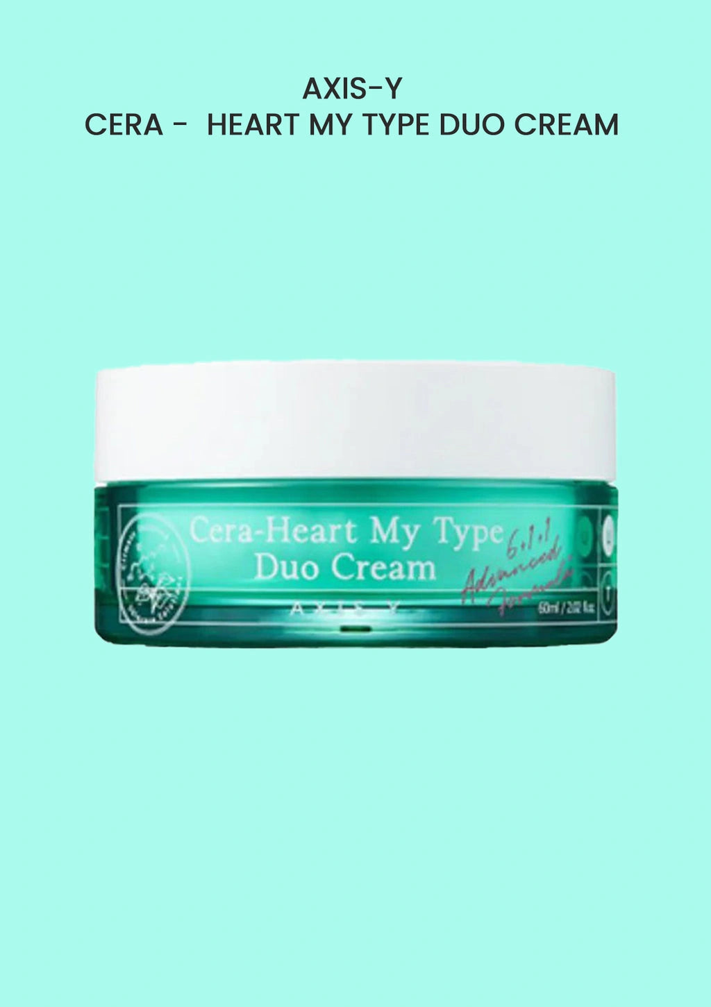 Cera-Heart My Type Duo Cream jar on a light blue background
