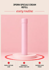 Every Routine 3PDRN Spicule Cream refill cartridge on a pink podium