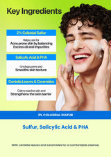 Numbuzin No.0 cleansing foam with sulfur salicylic acid PHA centella and ceramides