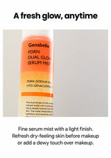 GENABELLE PDRN Dual Glow Serum Mist packaging and orange dual-phase texture