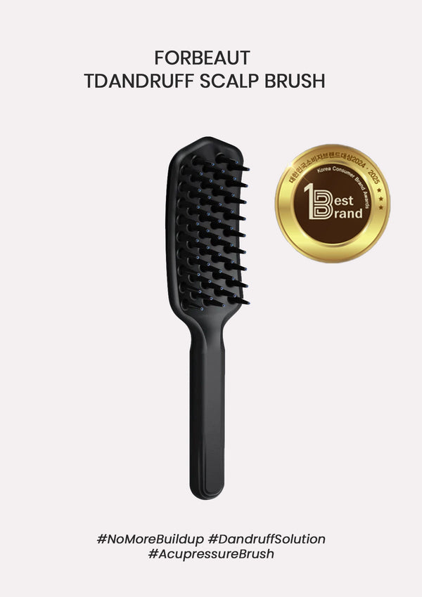 Black scalp brush with gold 'Best Brand' badge on a white background