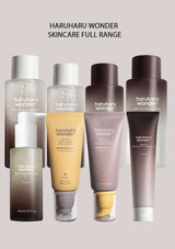 Haruharu Wonder skincare products on a light gray background