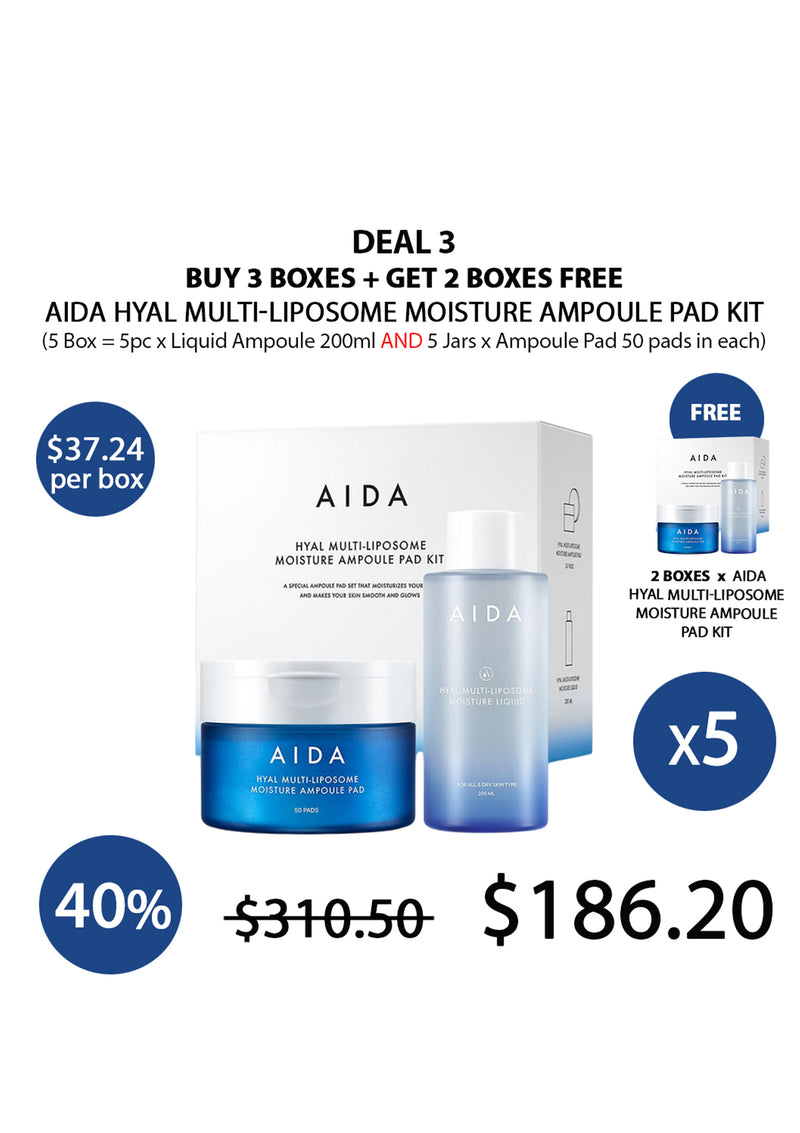 [AIDA] Hyal Multi-Liposome Moisture Ampoule Pad Kit