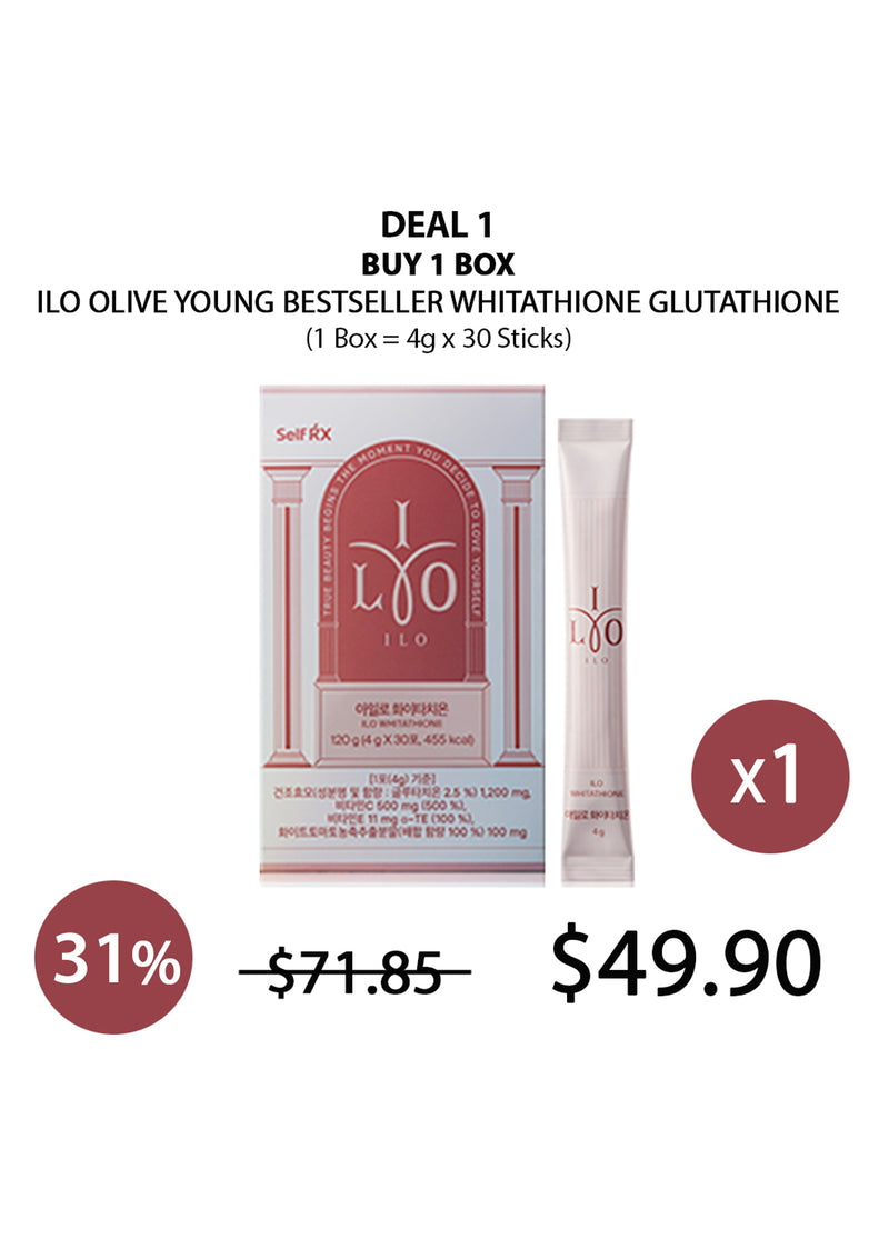[ILO] Olive Young Bestseller Whitathione Glutathione (1 Box = 4g x 30 Sticks)