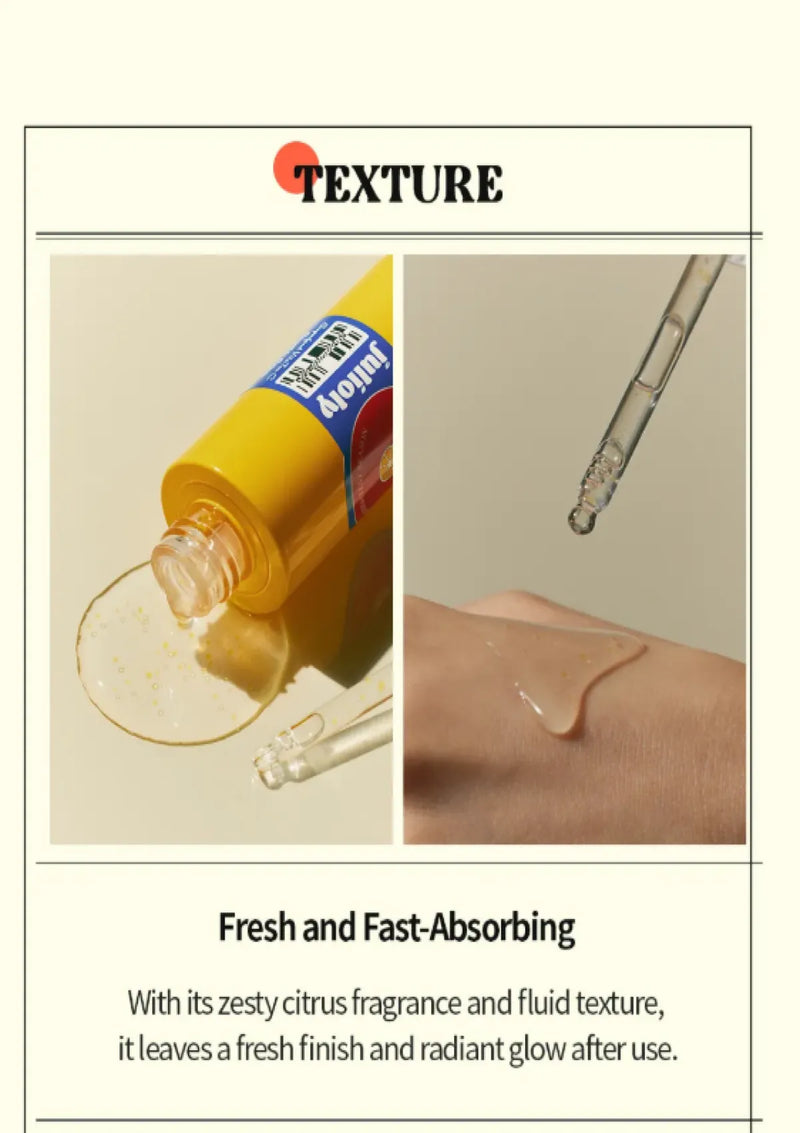 Product packaging, dropper, and texture application with text on a beige background