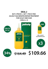 Promotional offer for Julioly Silk Keratin Repair Treatment with pricing and quantity details.