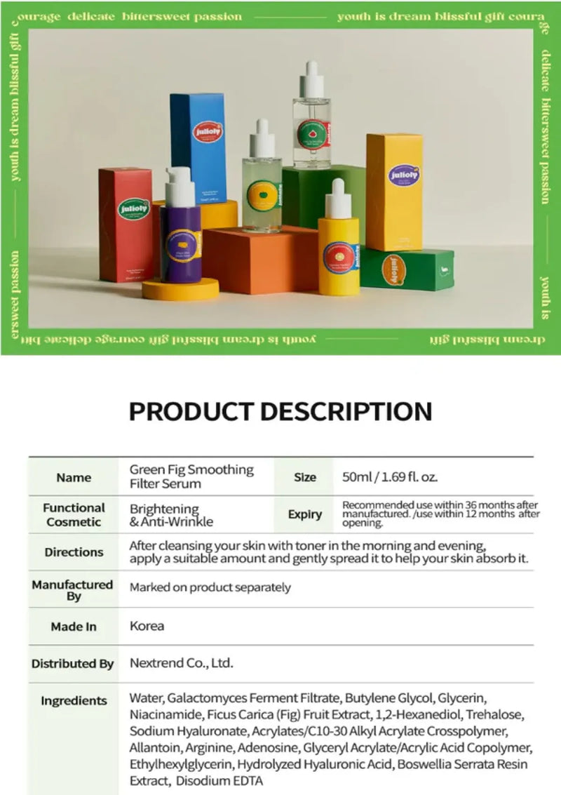 Cosmetic products with packaging and product description text overlay