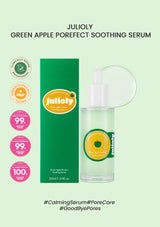 Julioly Green Apple Porefect Soothing Serum with packaging on a light green background