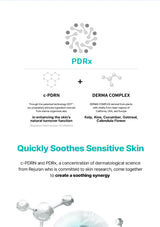 PDRx skincare product description with text and graphics on a white background