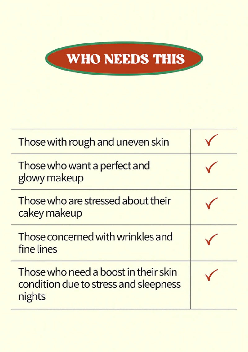 List of people who need a product with checkboxes on a beige background