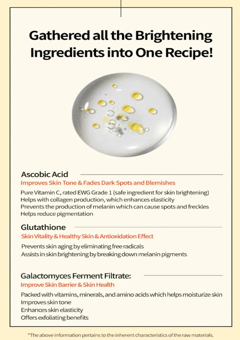 Advertisement for skincare ingredients with a close-up of droplets on a white background.