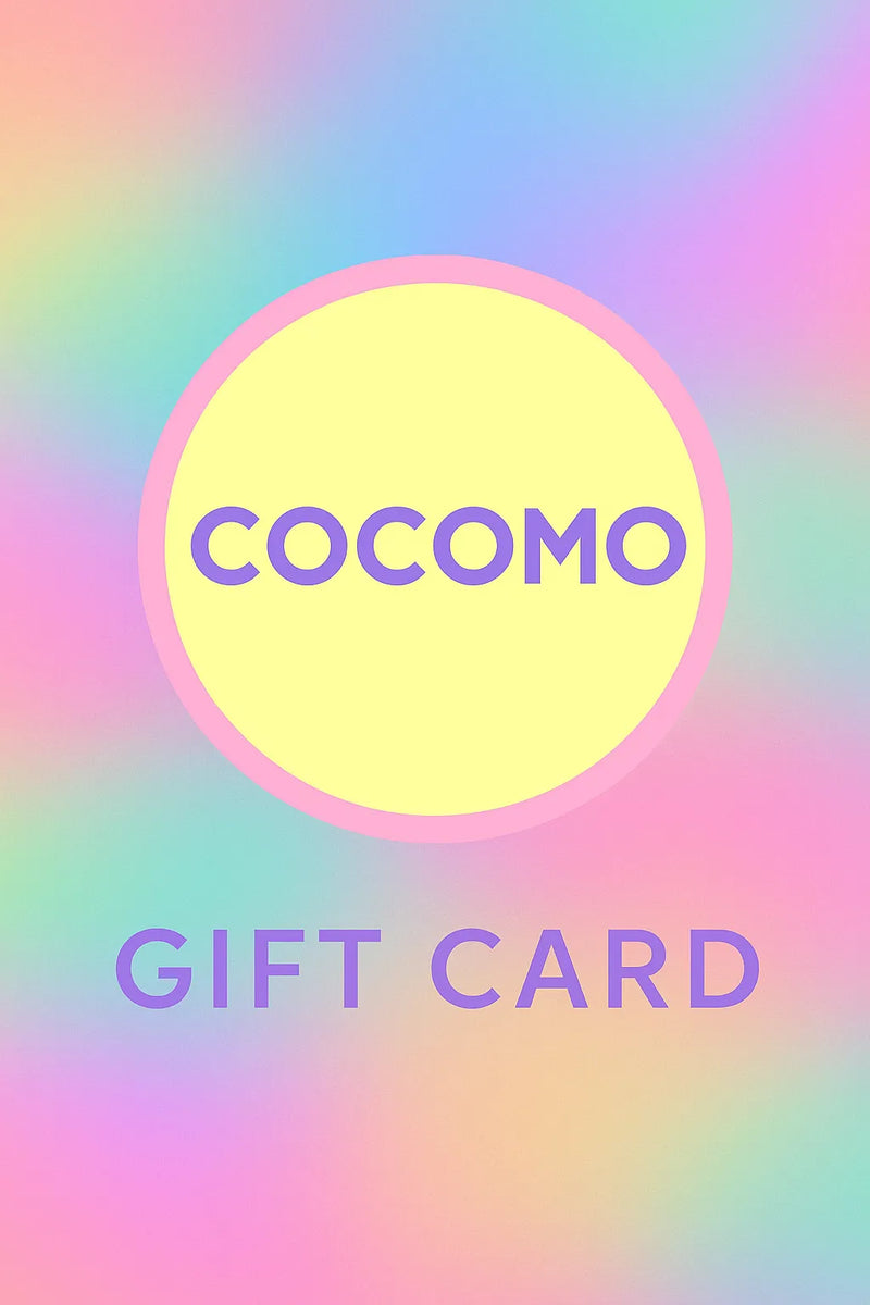 COCOMO Digital Gift Card with pastel rainbow artwork