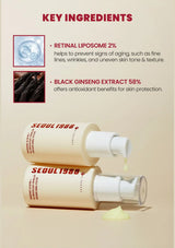 K-SECRET Retinal Liposome 2% complex and Black Ginseng 58% key ingredients