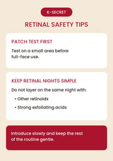 K-SECRET retinal safety tips for patch testing and simple active nights
