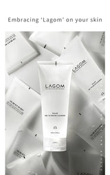 LAGOM Cellup Gel To Water Cleanser 170ml tube surrounded by product sachets