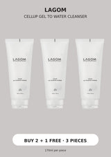 LAGOM Cellup Gel To Water Cleanser Buy 2 plus 1 free, 3 pieces