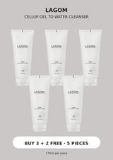 LAGOM Cellup Gel To Water Cleanser Buy 3 plus 2 free, 5 pieces