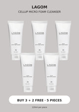 LAGOM Cellup Micro Foam Cleanser Buy 3 plus 2 free, 5 pieces