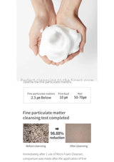 LAGOM Cellup Micro Foam Cleanser foam texture and fine dust cleansing test