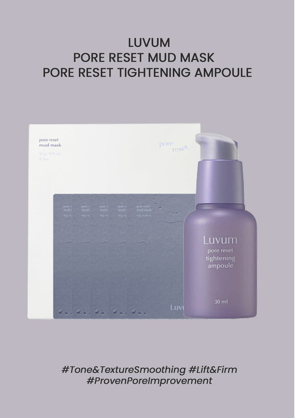 [LUVUM] Pore Reset Mud Mask (1 Box = 5 Masks X 16g) | Pore Reset Tightening Ampoule 30ml