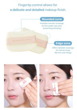 Makeup product with text explaining its use on a white background