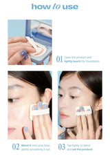 Step-by-step guide on how to use a cosmetic product with close-up shots of application.