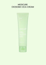 Tube of Medicube Exosome Cica Cream on a light green background