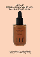 Molvany Castanea Crenata Inner Shell Pore Tightening Serum bottle on a beige background