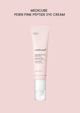 Medicube PDRN Pink Peptide Eye Cream on a pink background