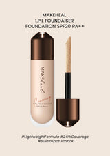 MAKEHEAL I.P.L Foundaier Foundation SPF20 PA++ with dropper on beige background