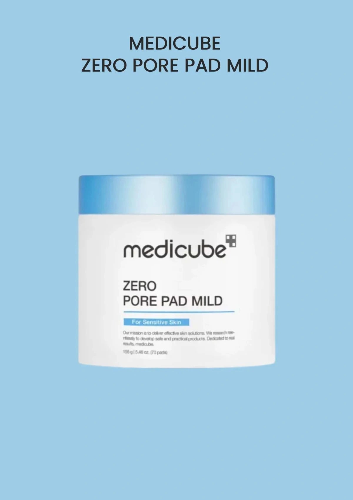 Medicube Zero Pore Pad Mild product on a light blue background